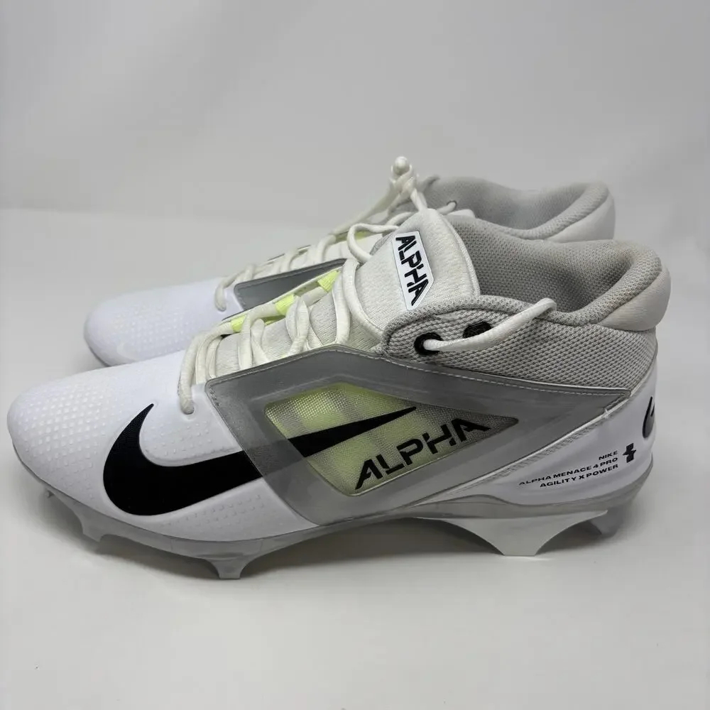 Nike Alpha Menace 4 Pro Men's 12.5 Football Cleats White/Photon Dust‎ FD7037-100
